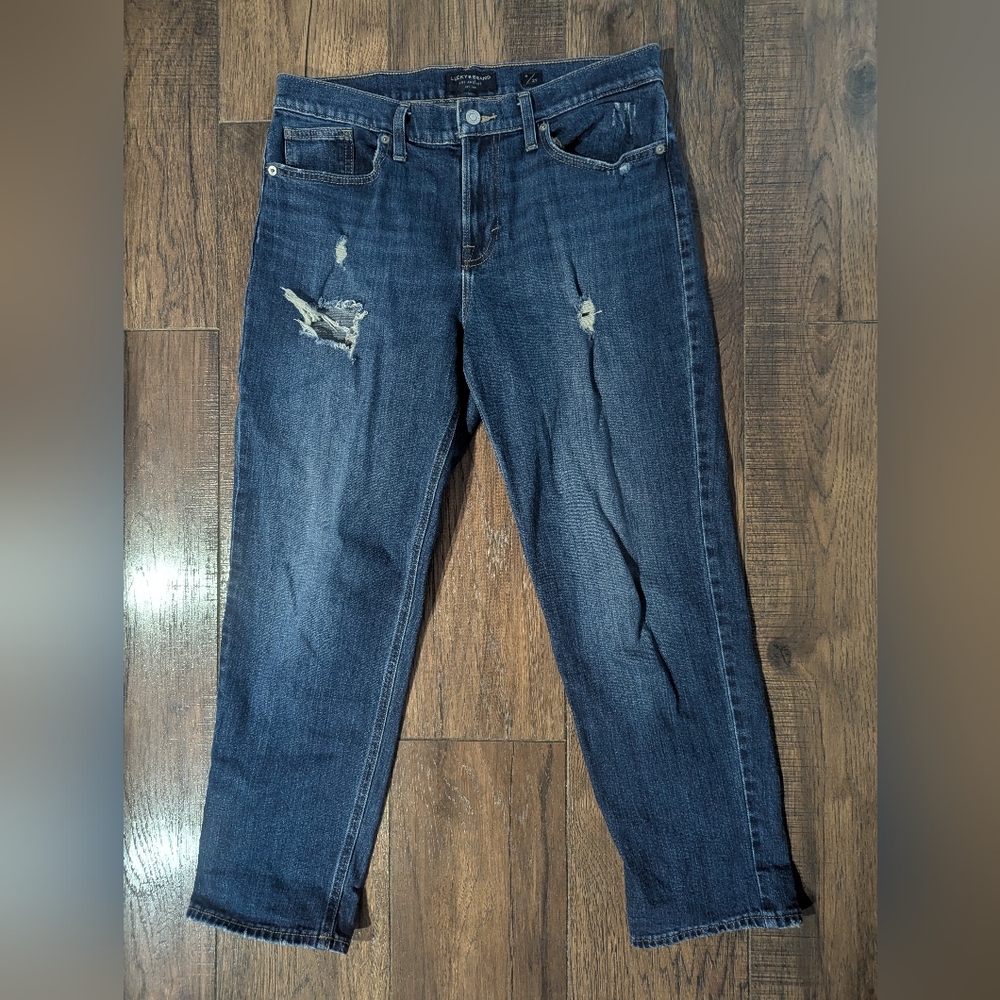 Lucky Brand Women's Classic Denim Blue Jeans Size 8/29 Distressed Medium Wash